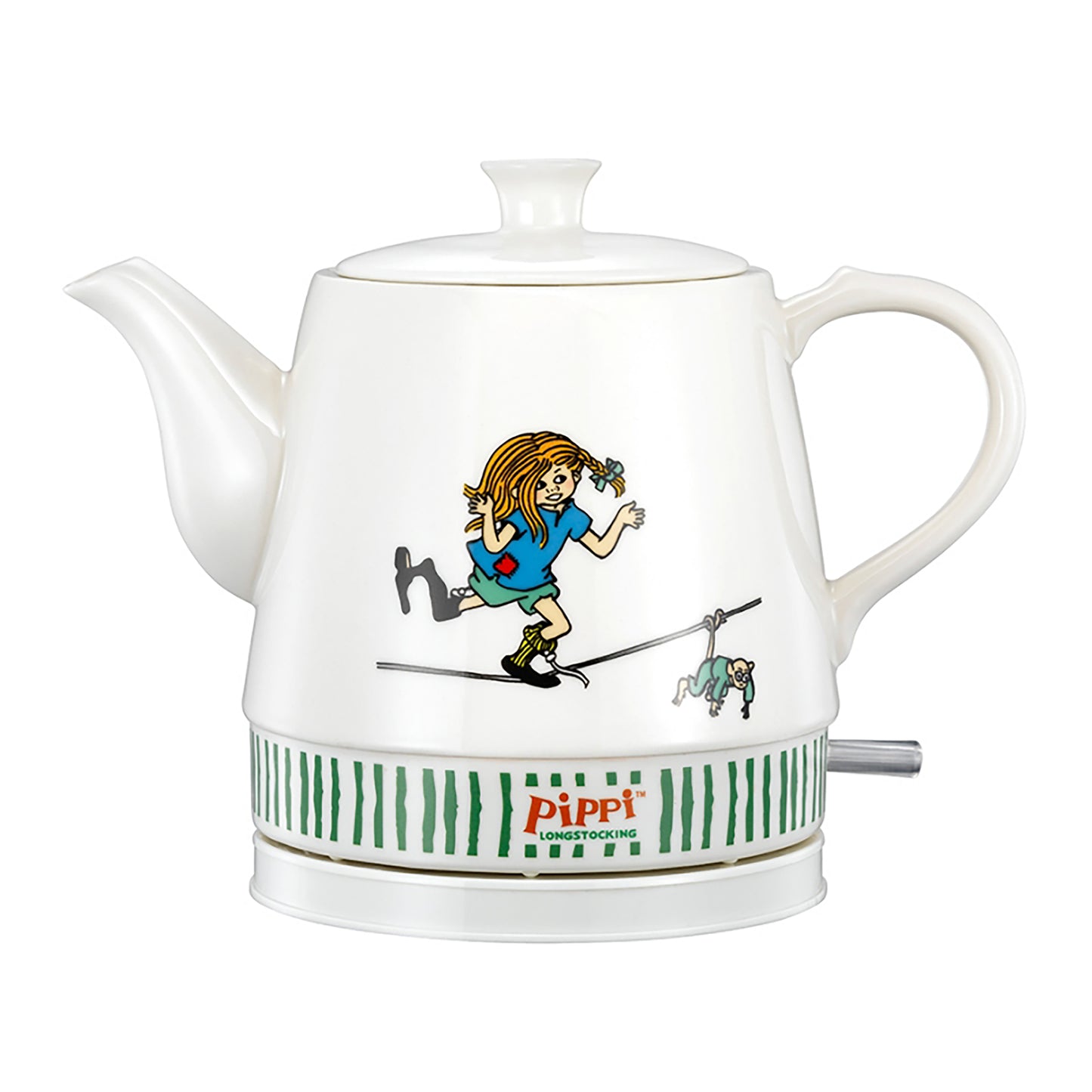Pippi 20130005 - Pippi Langkous keramische waterkoker - 0,8 Liter - Pippi circus design