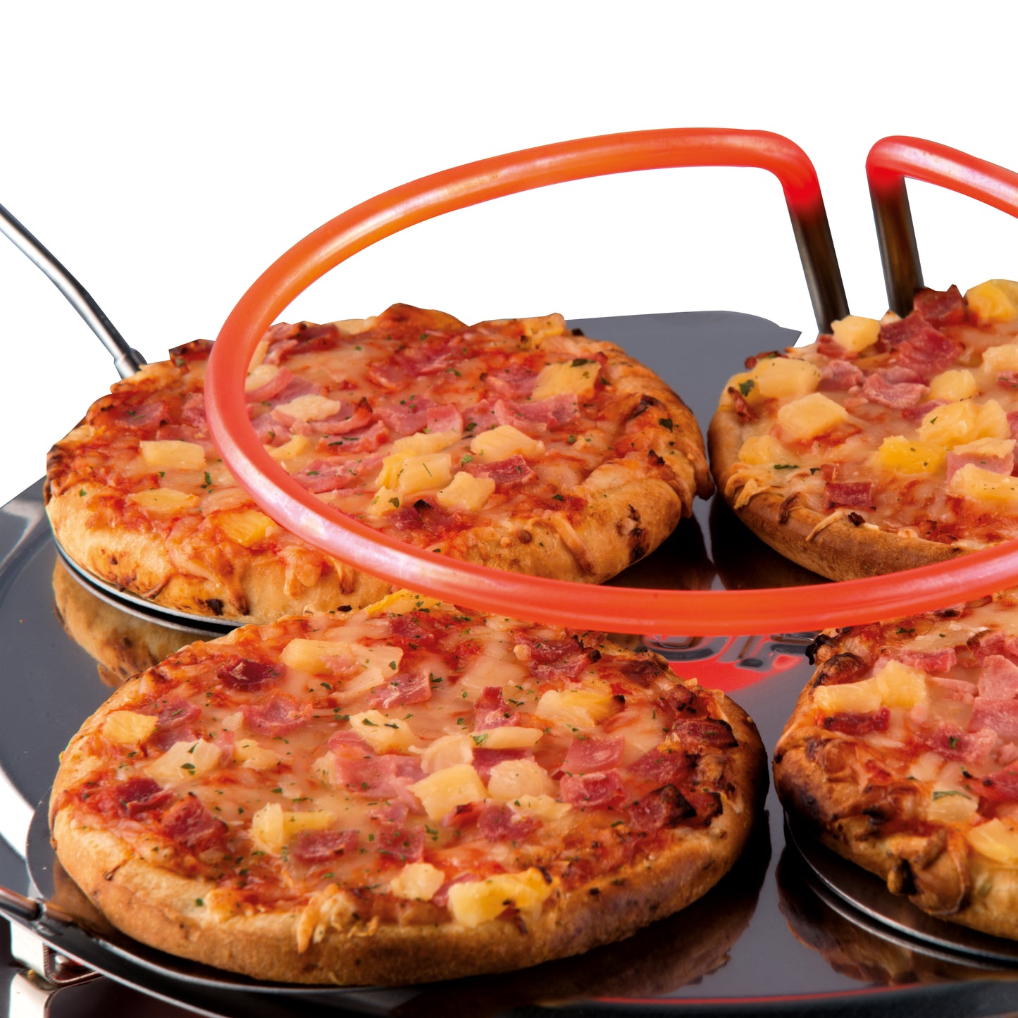 Gastronoma 18310018 - Pizza oven voor 8 personen - Inclusief bakspatels, bakplaat en pizzavorm - Keramiek/Grijs