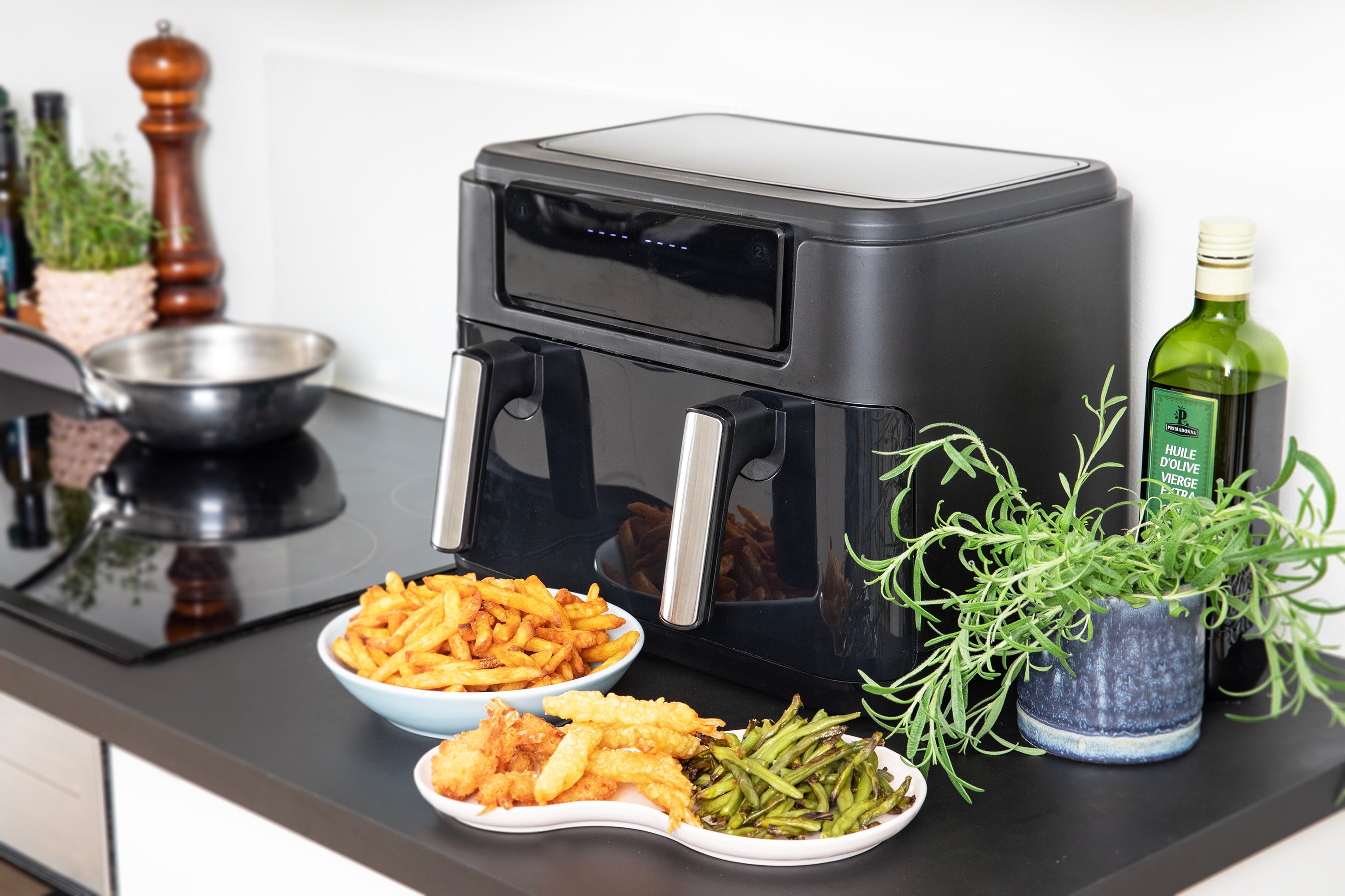 Gastronoma 18290008 - Dual Zone Airfryer met een capaciteit van 10 liter - PFAS vrij - Zwart