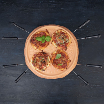 Gastronoma 18310018 - Pizza oven voor 8 personen - Inclusief bakspatels, bakplaat en pizzavorm - Keramiek/Grijs